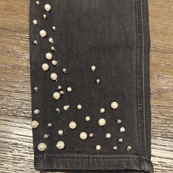 Express Gray Women's Jeans with Pearl/Metal Embellishments - Picture 2 of 5